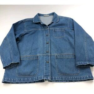VTG Dress Barn Chore Denim Jean Jacket Womens Sustainable 3X Cottagecore Western
